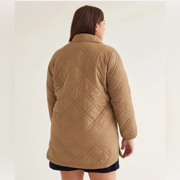 3xl Pennington’s quilted high low jacket in brown - Picture 2 of 3
